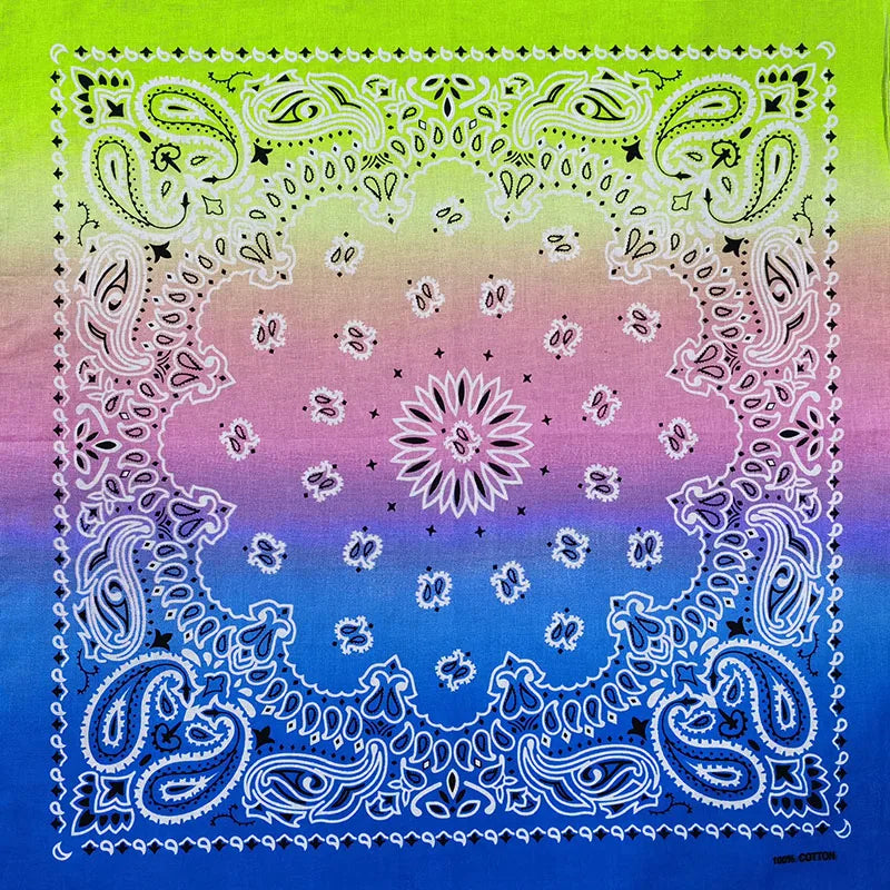 New Fashion Hip Hop 100% Cotton Bandana Square Scarf 55cm*55cm Black Red Paisley Headband Printed for Women/Men/Boys/Girls