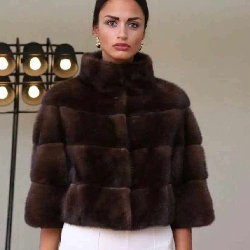 Genuine Mink Fur Coat for Women, 100% Natural, Luxury, Real Mink Fur, Ladies Jackets, Oversize, Winter, New Arrival, 2021