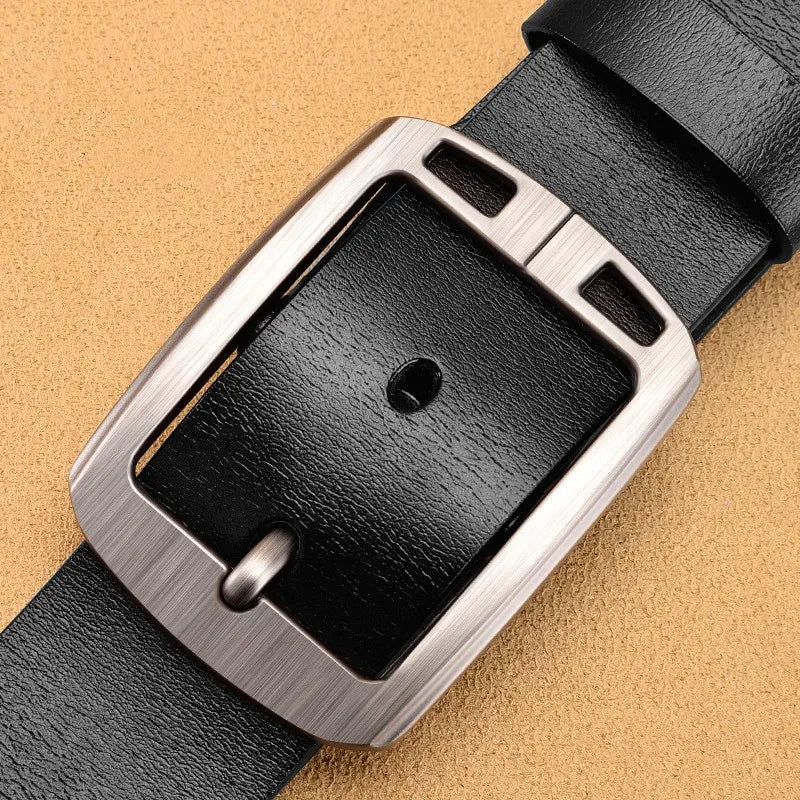 Genuine Leather for Men's High Quality Buckle Jeans Cowskin Casual Belts Business Cowboy Waistband Male Fashion Designer 2023New