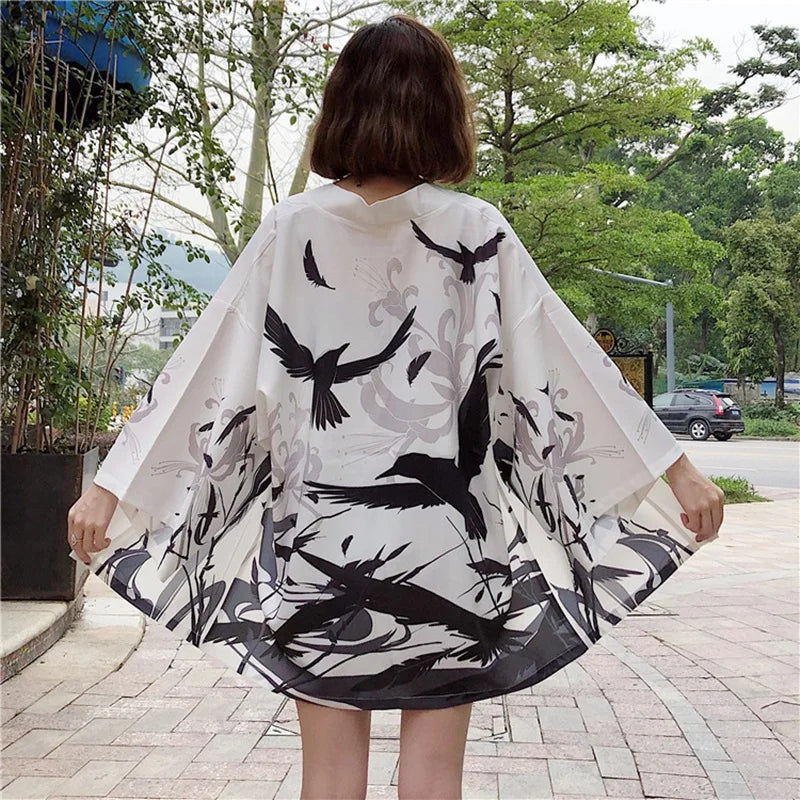 Womens Tops and Blouses 2020 Harajuku Kawaii Shirt Japanese Streetwear Outfit Kimono Cardigan Female Yukata Blouse Women  AA001