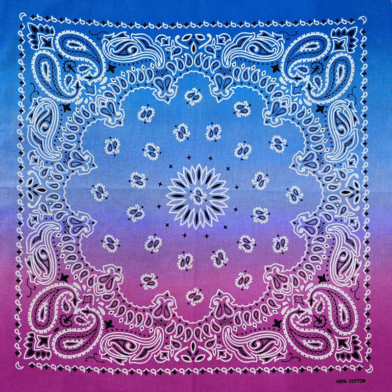 New Fashion Hip Hop 100% Cotton Bandana Square Scarf 55cm*55cm Black Red Paisley Headband Printed for Women/Men/Boys/Girls