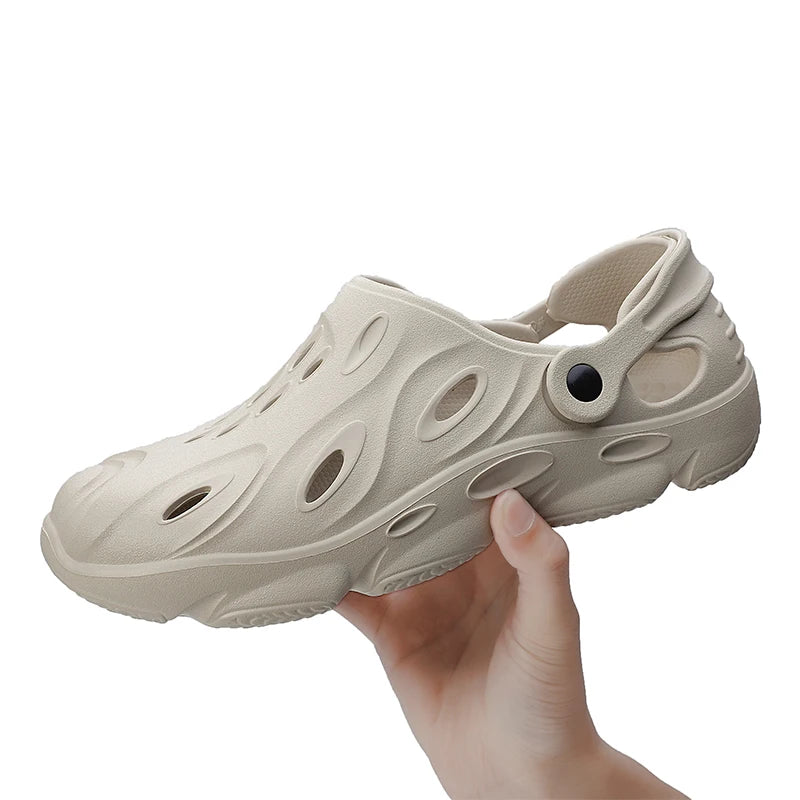 Men's Clogs Slip on Hollow Out Water Shoes Casual Garden Beach Walking Sandals Non-Slip Quick Dry EVA Hole Shoes