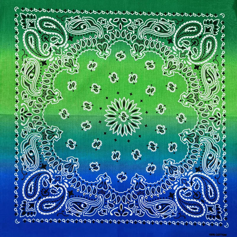 New Fashion Hip Hop 100% Cotton Bandana Square Scarf 55cm*55cm Black Red Paisley Headband Printed for Women/Men/Boys/Girls