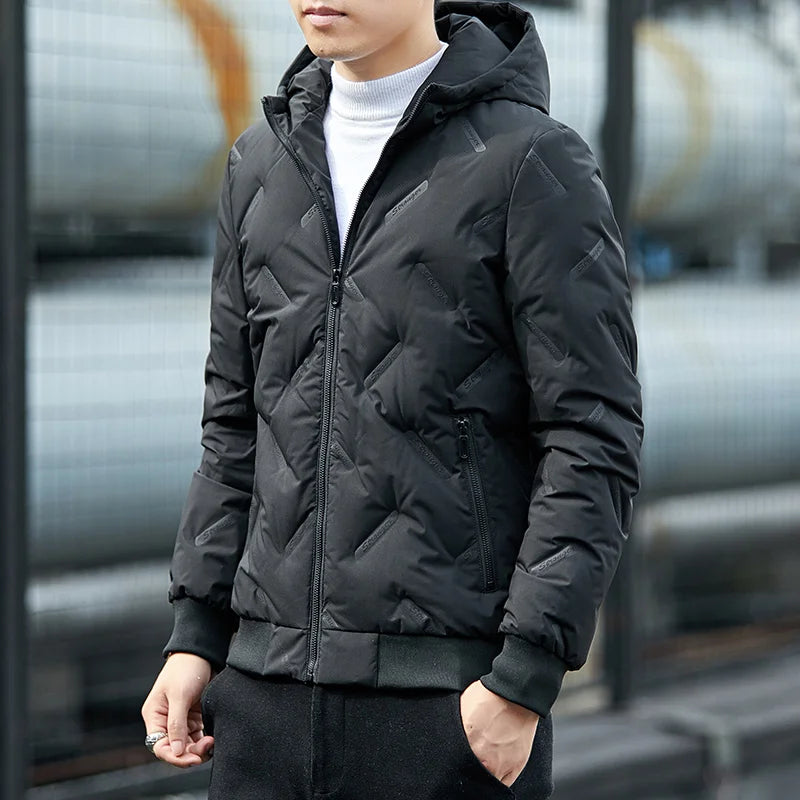 Down Jacket Men's Light and Thin Short Style Plus Bulky Size Fashionable Handsome Winter 2025 New Coat Boy Korean Version Warm