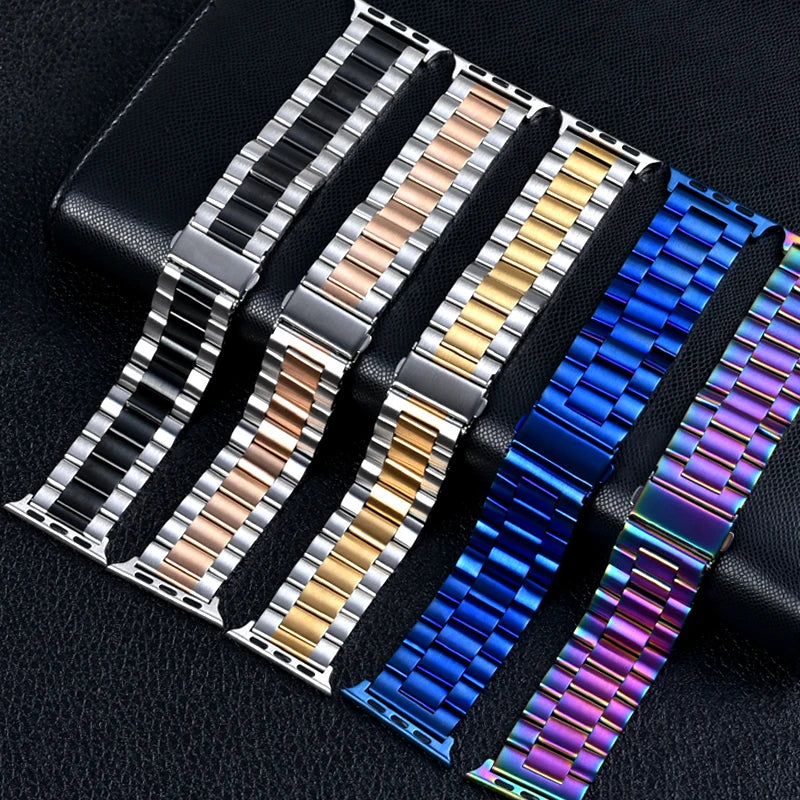 Stainless Steel Strap for Apple Watch S10/11 42MM 46MM Metal Bracelet Band for iWatch 5 6 SE 7 8 9 41MM 45 44mm 40 49MM Ultra