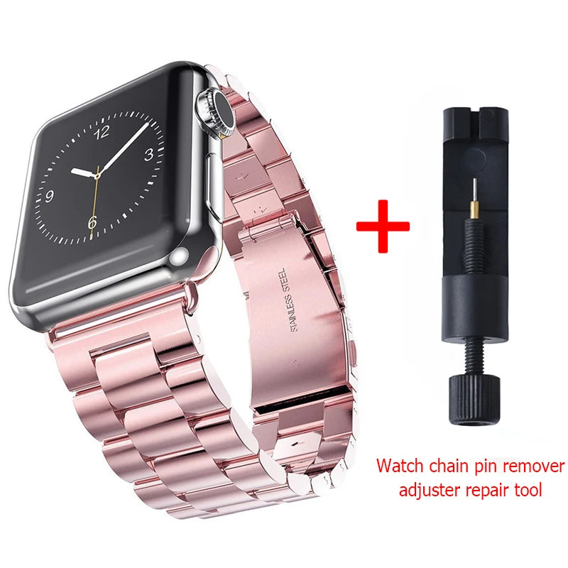 Pasek ze stali nierdzewnej do Apple Watch S10/11 42MM 46MM metalowa bransoleta do iWatch 5 6 SE 7 8 9 41MM 45 44mm 40 49MM Ultra