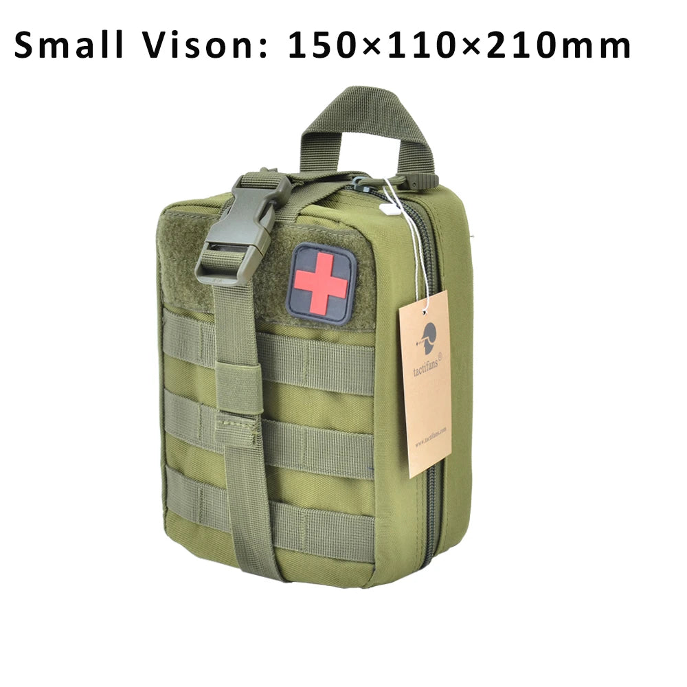 Bolsa de primeros auxilios TACTIFANS, parche, sistema Molle, gancho y bucle, kit médico táctico anfibio, EMT, emergencia, EDC, botiquín de supervivencia IFAK de desprendimiento rápido