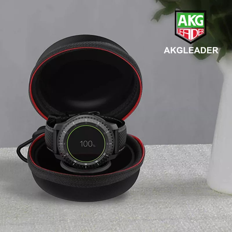 For Samsung Galaxy Watch 3 4 5 46mm Gear S3 Portable Charger Holder Dock Case Travel Hard Protective Bag Pouch Cover Zipper Box