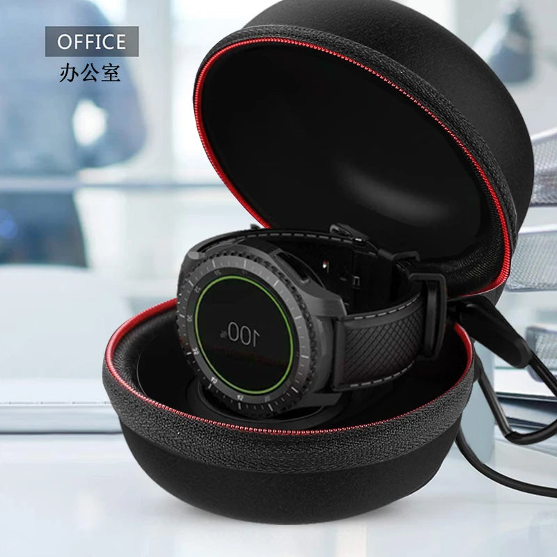 Estuche rígido de transporte con cremallera para cargador portátil de Samsung Galaxy Watch 3 4 5 46mm y Gear S3, funda protectora tipo bolsa
