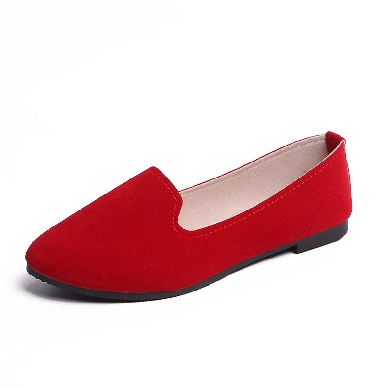 2025 Spring and Autumn Casual Women's Shoes Women's Flat Shoes Women in Candy-Colored Suede Work Shoes WSH2216