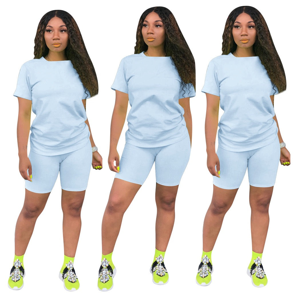 Specialdesignad logotyp plus size damkläder sommar bomull kortärmat tvådelat set damkläder 2023