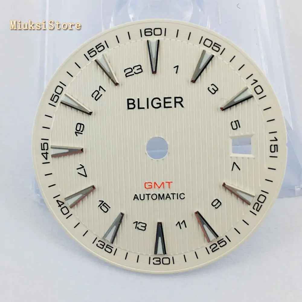 1 unidad de esfera de reloj estéril de 31 mm, color azul, negro y plateado, compatible con movimientos automáticos ETA 2836/2824, DG2813/3804 y Miyota 8215, 821A, 8205, modelo P951