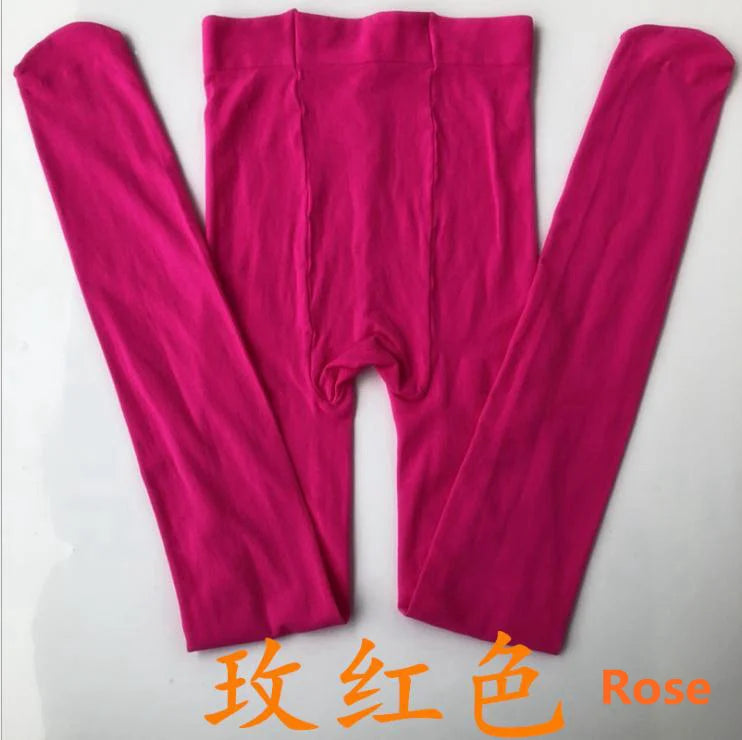 Women 80D Velvet Multi Colored Girls Stockings Anti-Hook Footless Tights Stocking Dance Pantyhose Female Winter