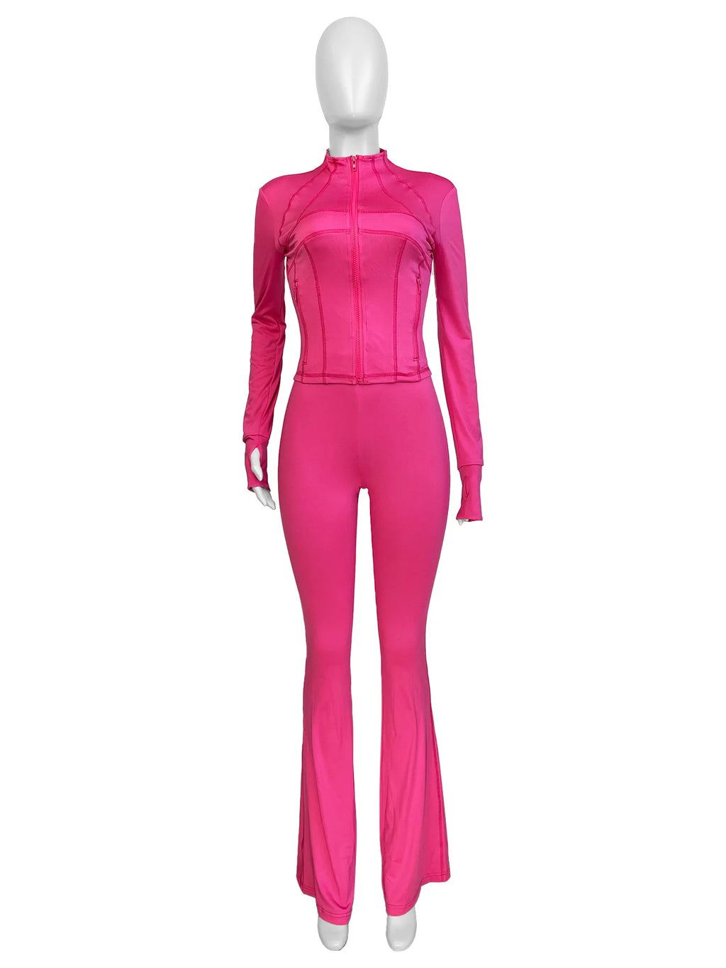 Fall 2024 Women Clothes Two Piece Flared Pants Tracksuits Set Casual Gym Activ Wear 2 Piece Set Gymwear Women Trending