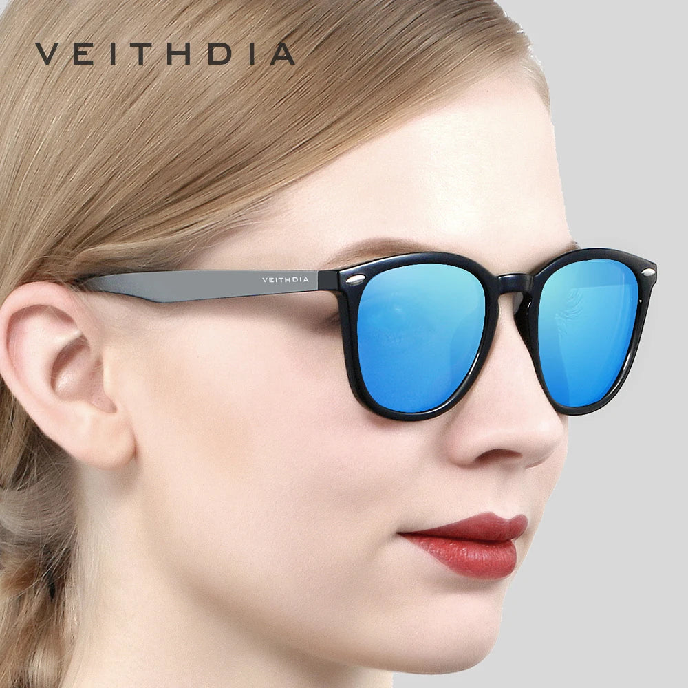 Okulary przeciwsłoneczne marki VEITHDIA unisex, aluminiowe z oprawkami TR90, fotochromowe, lustrzane, w stylu vintage, dla kobiet i mężczyzn 6116