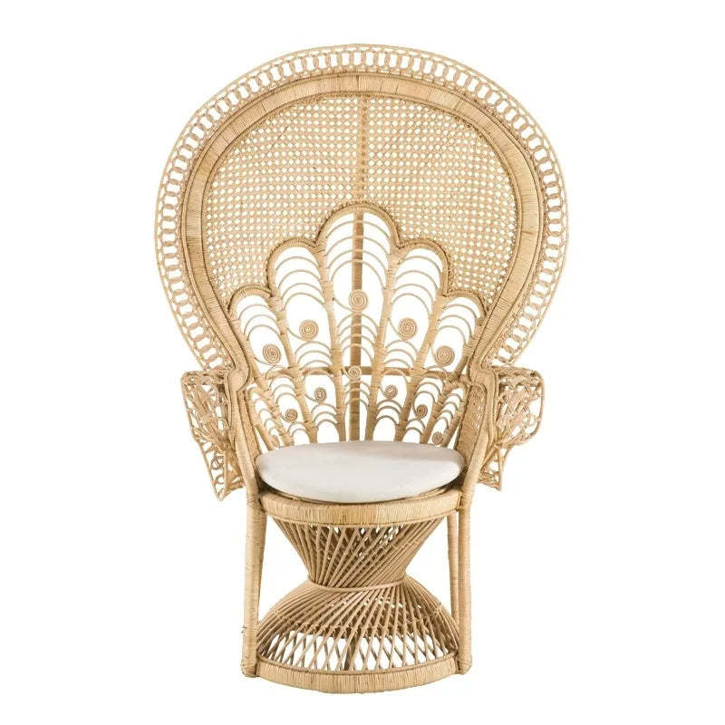Nordic Light Luxury Rattan Dining Chair With Modern Design Solid Wood Frame Small Size for Home Hotel Restaurant Use