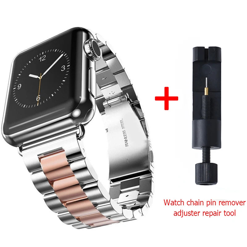 Pasek ze stali nierdzewnej do Apple Watch S10/11 42MM 46MM metalowa bransoleta do iWatch 5 6 SE 7 8 9 41MM 45 44mm 40 49MM Ultra