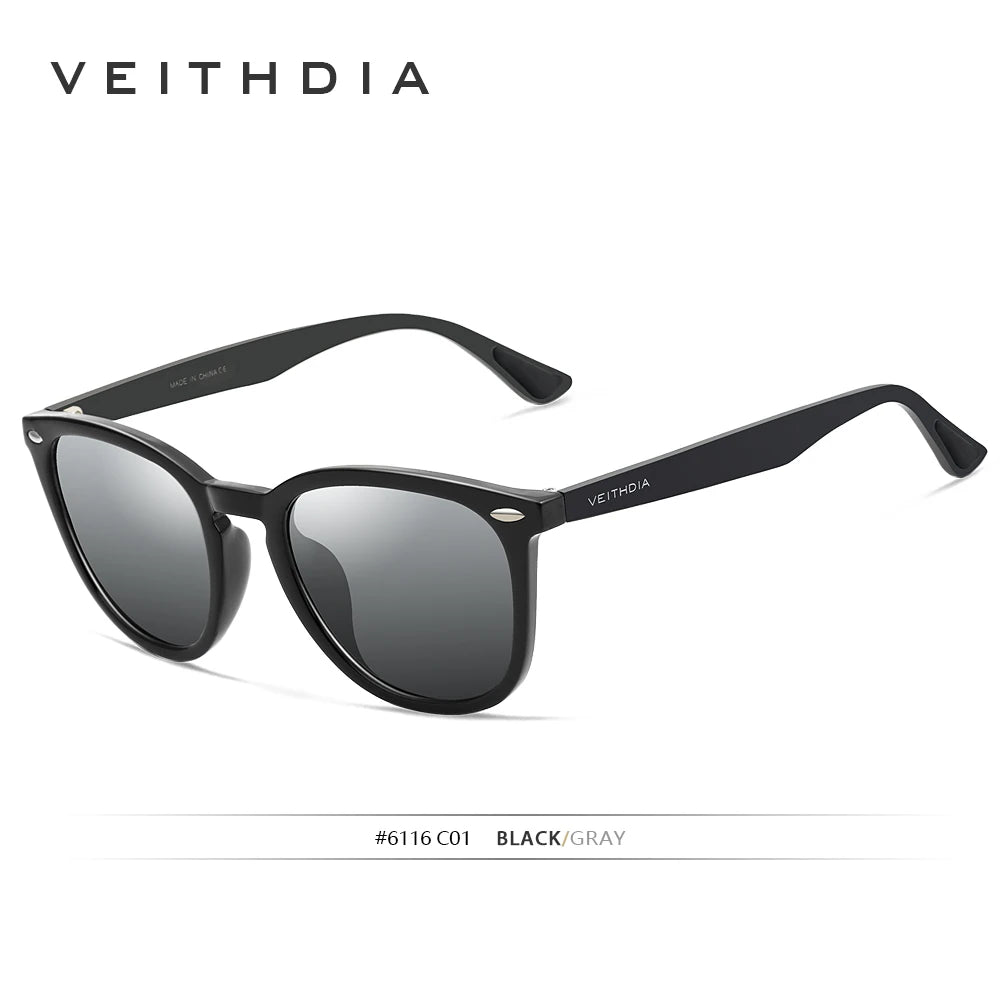 Okulary przeciwsłoneczne marki VEITHDIA unisex, aluminiowe z oprawkami TR90, fotochromowe, lustrzane, w stylu vintage, dla kobiet i mężczyzn 6116