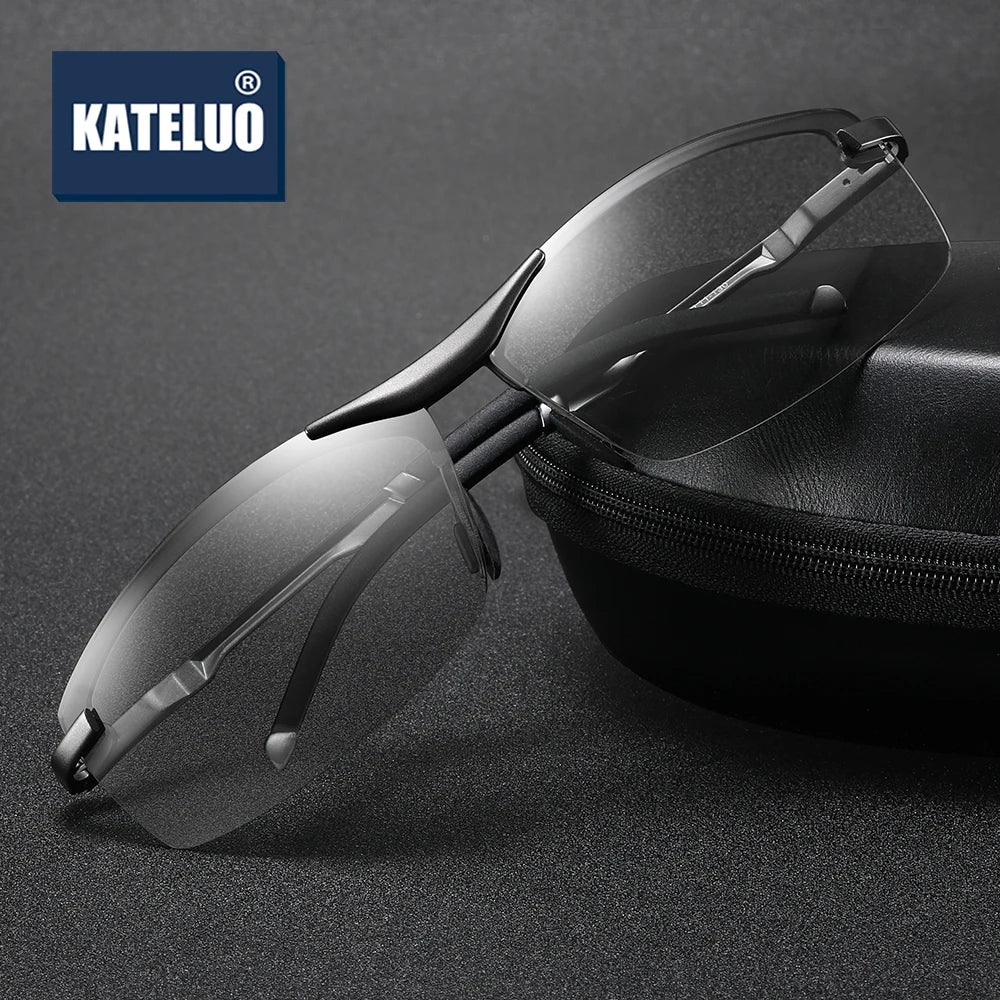 KATELUO Day Night Vision Eyeglasses Men Sunglasses for Driving Polarized UV400 Sports Eyewear Photochromic Male Sun Glasses 557