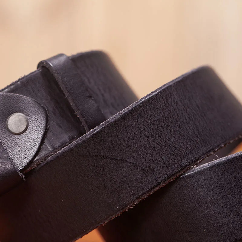 Cinturón de cuero para hombre VAMOS KATOAL, cinturones de cuero genuino de alta calidad estilo retro para hombre, cinturón masculino con hebilla de metal