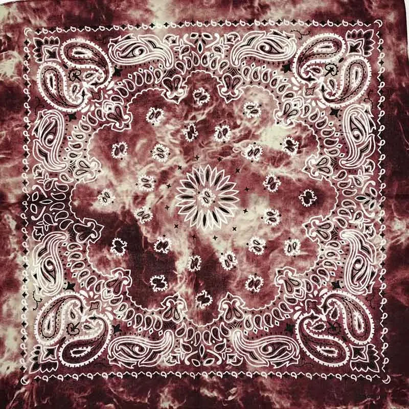 New Fashion Hip Hop 100% Cotton Bandana Square Scarf 55cm*55cm Black Red Paisley Headband Printed for Women/Men/Boys/Girls
