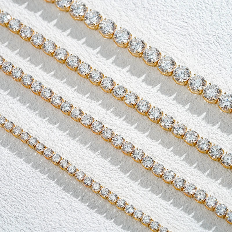 Pulsera de tenis unisex de lujo con diamantes de laboratorio de 1,9 mm, 2,9 mm, 3,2 mm y 4,1 mm, color DEF, claridad VS, certificada por IGI, montura en garras, en oro de 10k/14k/18k, de Starsgem.