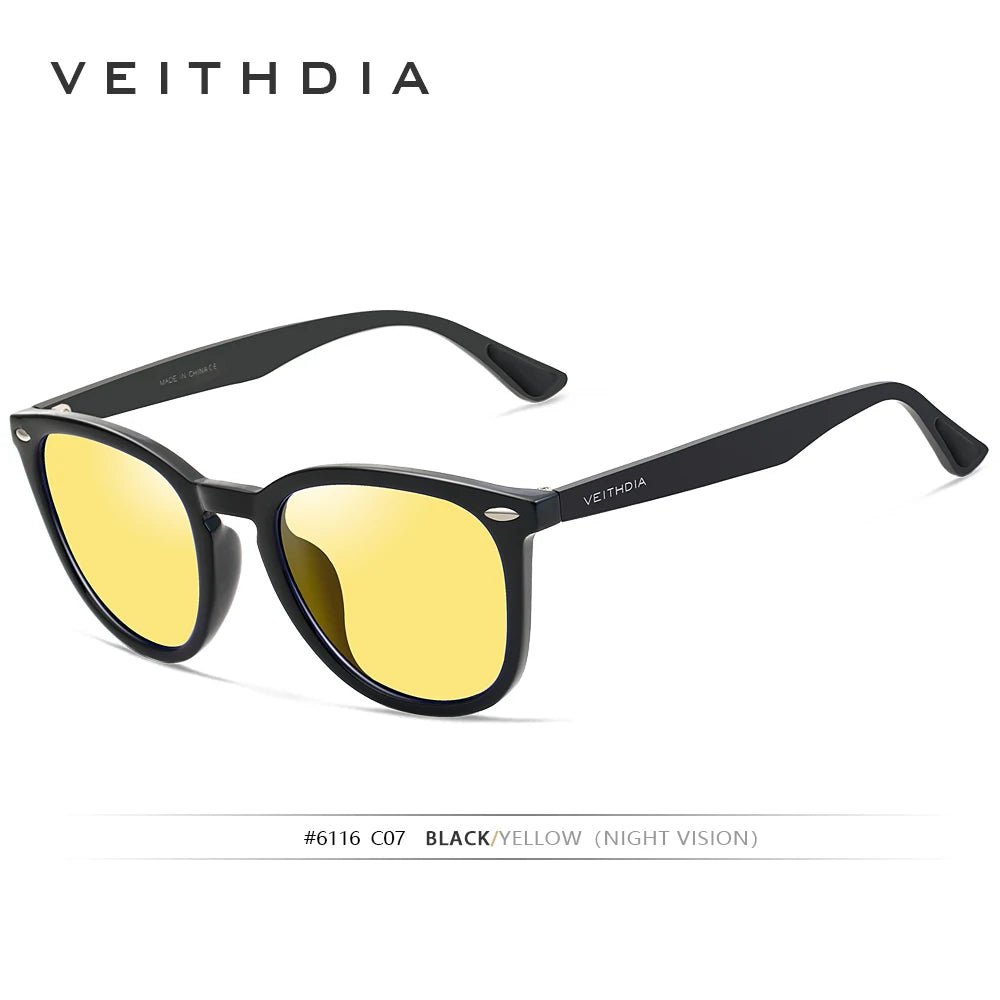 Okulary przeciwsłoneczne marki VEITHDIA unisex, aluminiowe z oprawkami TR90, fotochromowe, lustrzane, w stylu vintage, dla kobiet i mężczyzn 6116