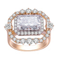 Messi Jewelry MSR-833 14k Solid Gold 3.12ct Radiant Cut  Lab Diamond Women Jewelry Ring Luxury  Style