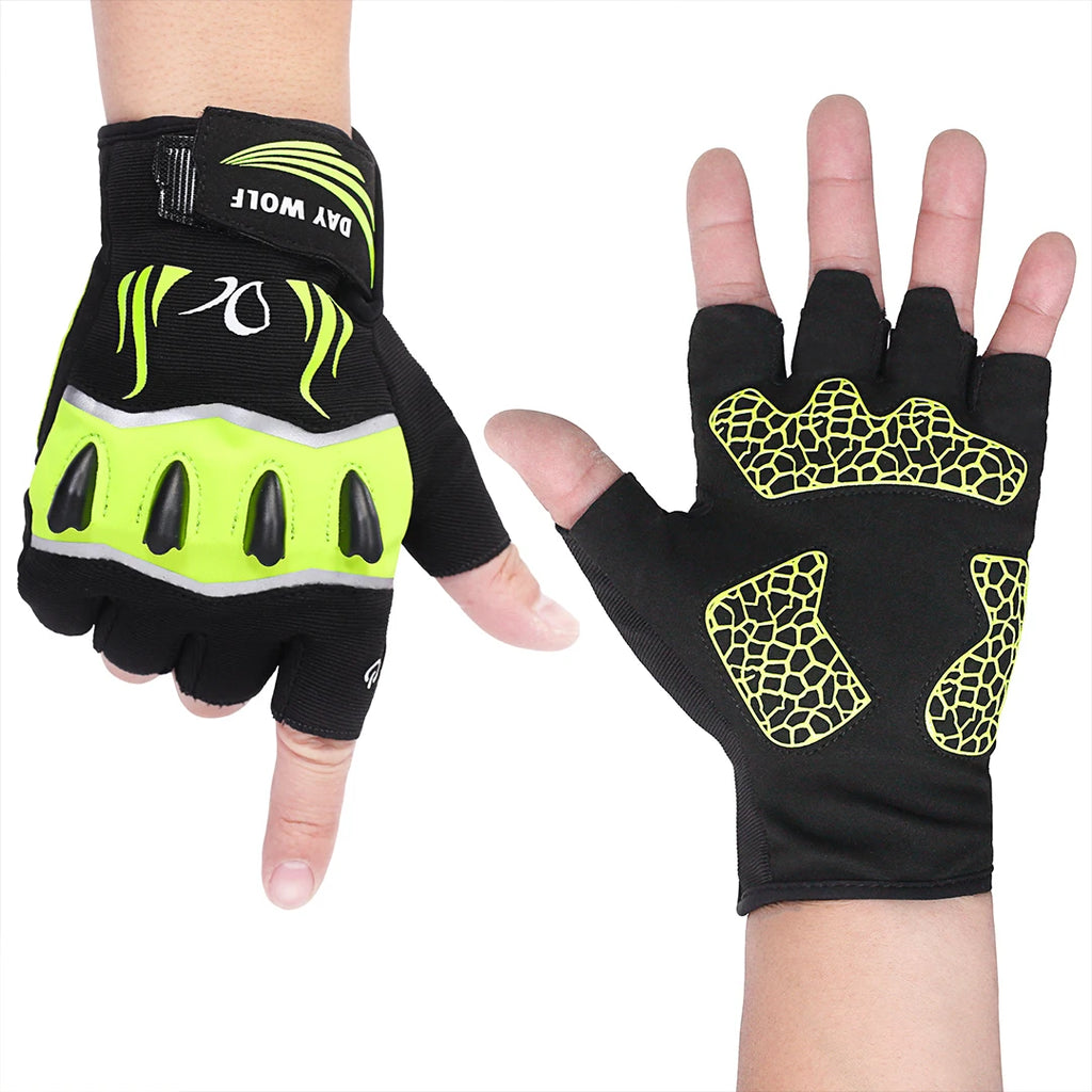 Guantes de pesca LED sin dedos, impermeables, con pantalla táctil y linterna