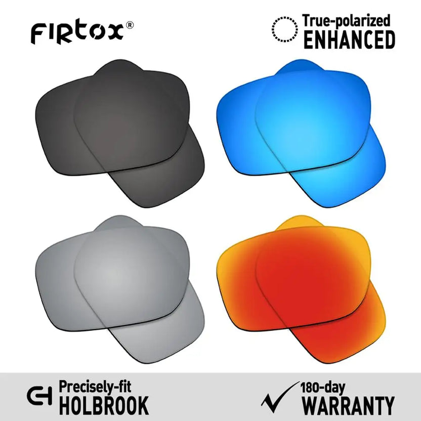Firtox True UV400 polariserade ersättningslinser för Oakley Holbrook OO9102-solglasögon (endast kompatibla linser) - flera färger