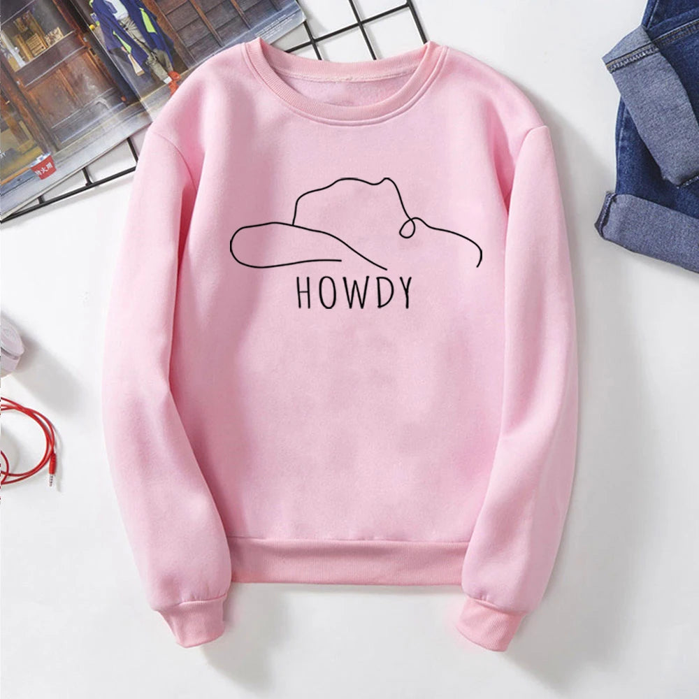 Howdy Hat Sweatshirt Country Western Shirts Rodeo Fashion Cowgirl Style Christmas Gift Shirt Country Music Top Tee Graphic Shirt
