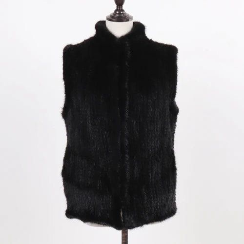 New Women Natural Warm Mink Fur Vest Autumn Winter 100% Genuine Real Mink Fur Sleeveless Jacket Lady Luxury Real Mink Fur Gilet