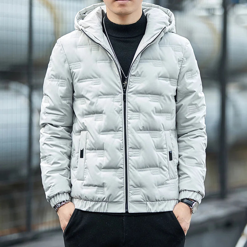 Down Jacket Men's Light and Thin Short Style Plus Bulky Size Fashionable Handsome Winter 2025 New Coat Boy Korean Version Warm