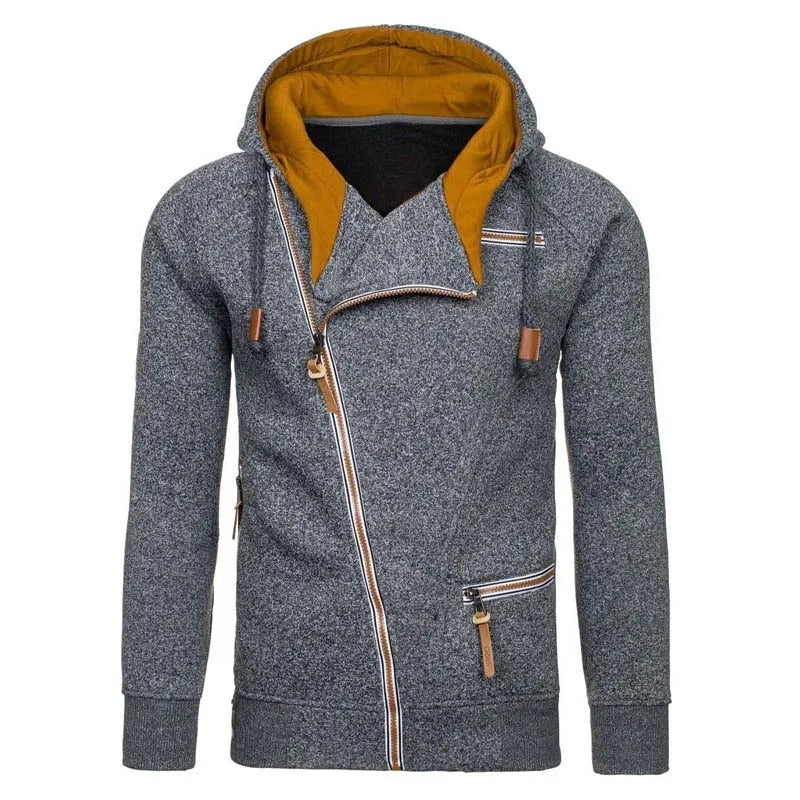 Ny hoodie för män 2025 höst avslappnad enfärgad långärmad herrhoodie sweatshirt smal dragkedja huvtröja sweatshirt herr huvtröja streetwear