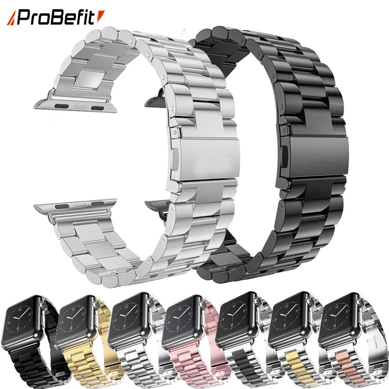 Pasek ze stali nierdzewnej do Apple Watch S10/11 42MM 46MM metalowa bransoleta do iWatch 5 6 SE 7 8 9 41MM 45 44mm 40 49MM Ultra