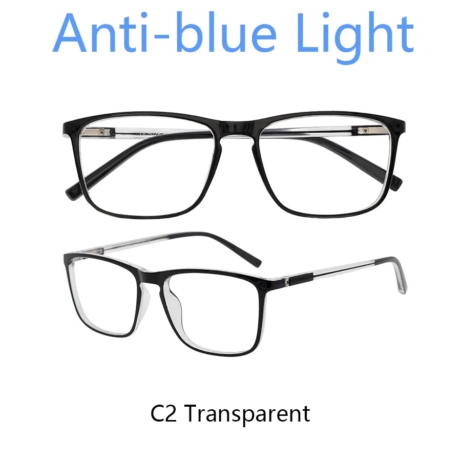 Blue Light Blocking Reading Glasses Men Transparent Computer Eyeglasses Reading Magnifying Eyewear Presbyopic Diopters +1.0 +2.5
