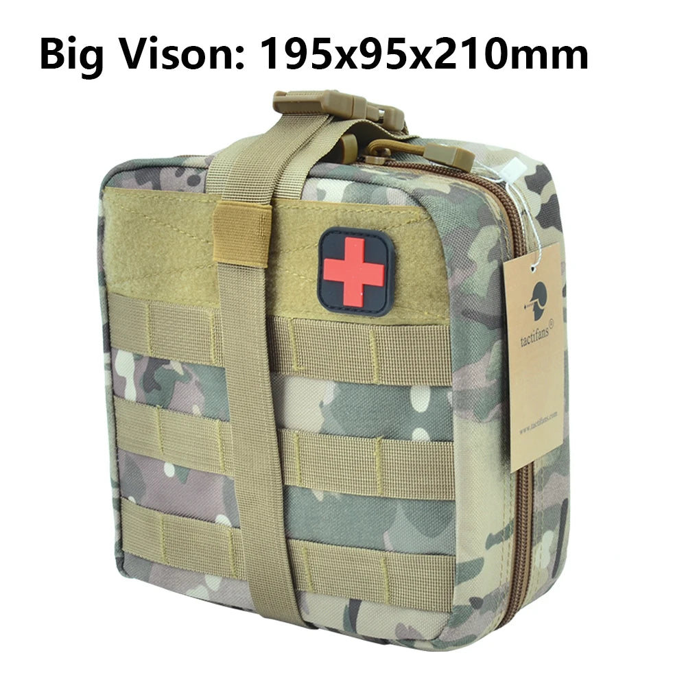TACTIFANS First Aid Pouch Patch Bag Molle Hook and Loop Amphibious Tactical Medical Kit EMT Emergency EDC Rip-Away Survival IFAK