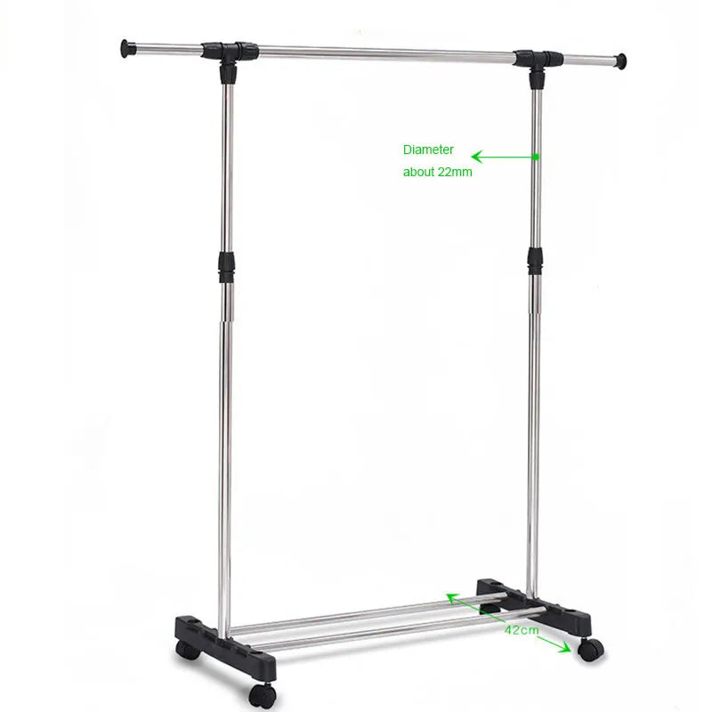 Coat Rack Stainless Steel Simple Assembly Can Be Removed Bedroom Move Clothes Hanger  Drying Furniture Clothes Hanger Stand