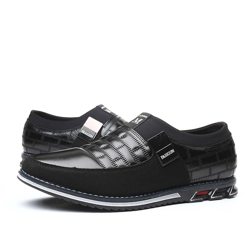 Leather Men Casual Shoes Classical Brand Mens Loafers Moccasins Breathable Slip on Black Driving Shoes Big Size
