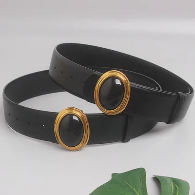 Women's Runway Fashion Double Side Genuine Leather Cummerbunds Female Dress Corsets Waistband Belts Decoration Wide Belt TB1075