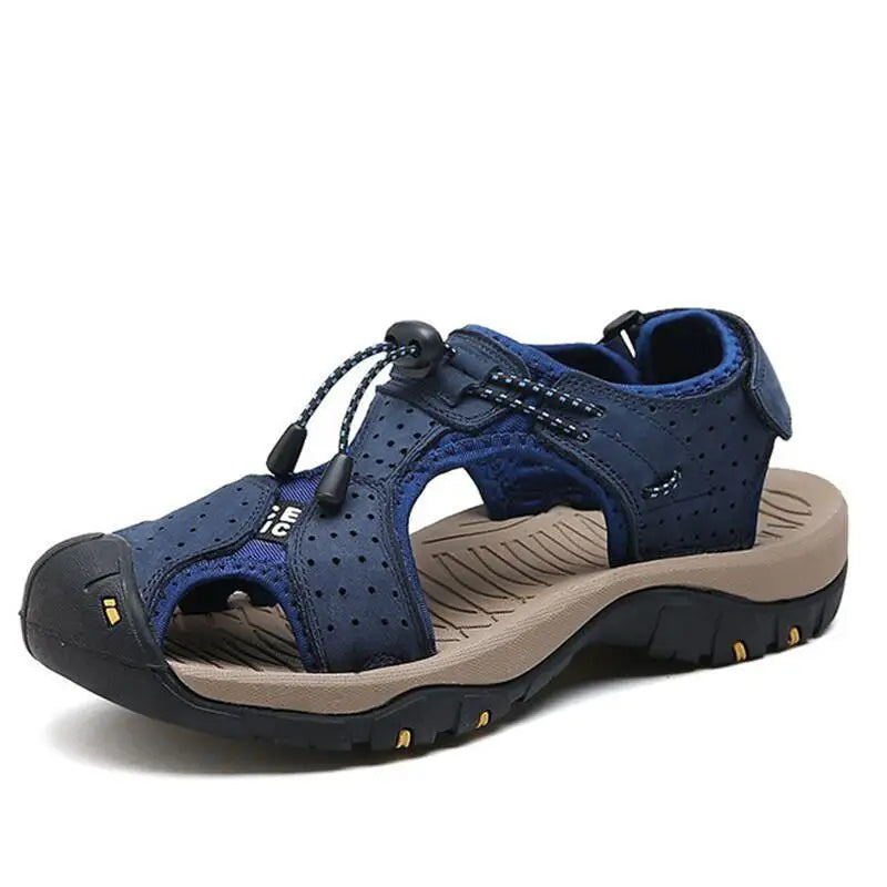 New Men Shoes Genuine Leather Men Sandals Summer Men Causal Shoes Beach Sandals Man Fashion Outdoor Casual Sneakers Size 38-48