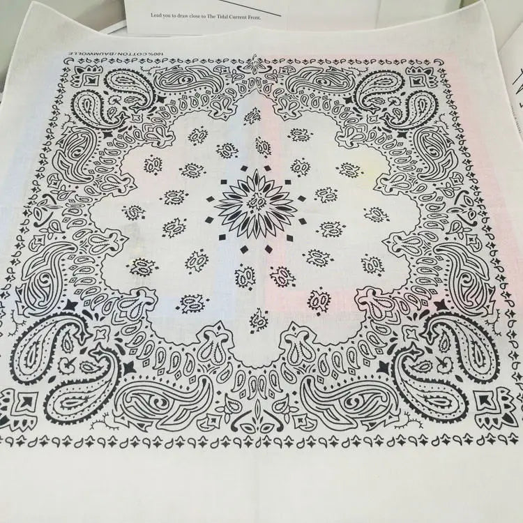 New Fashion Hip Hop 100% Cotton Bandana Square Scarf 55cm*55cm Black Red Paisley Headband Printed for Women/Men/Boys/Girls