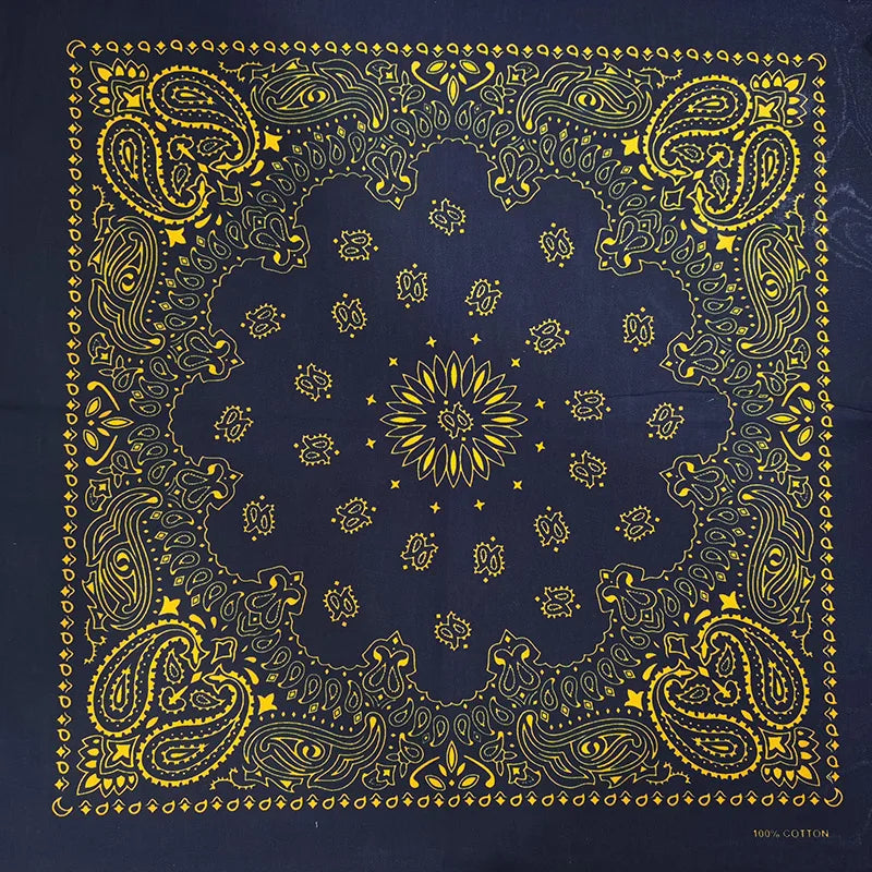 New Fashion Hip Hop 100% Cotton Bandana Square Scarf 55cm*55cm Black Red Paisley Headband Printed for Women/Men/Boys/Girls