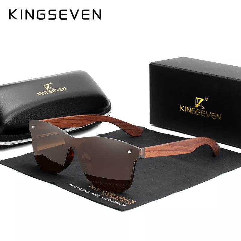 KINGSEVEN Solglasögon i naturträ för män Polariserade modesolglasögon Original ögonskydd Glasögon Oculos De Sol Masculino