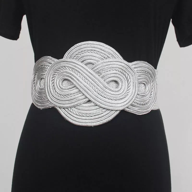 Women's Runway Fashion Vintage Elastic Cummerbunds Female Dress Corsets Waistband Belts Decoration Wide Belt R1939