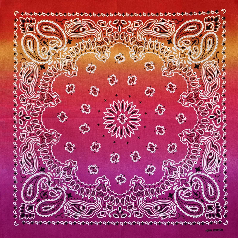 New Fashion Hip Hop 100% Cotton Bandana Square Scarf 55cm*55cm Black Red Paisley Headband Printed for Women/Men/Boys/Girls