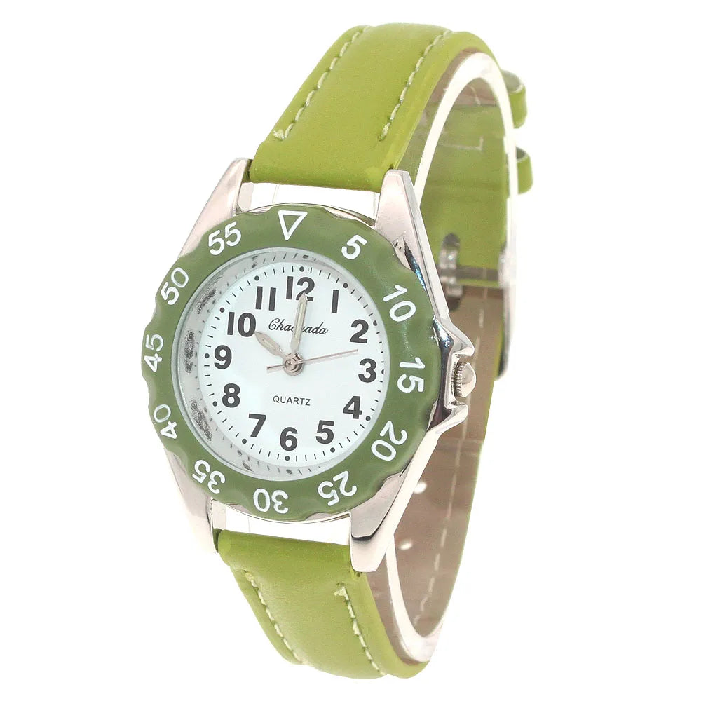 Reloj de pulsera de cuero con diseño de unicornio para niños y niñas, reloj informal de moda para aprender la hora