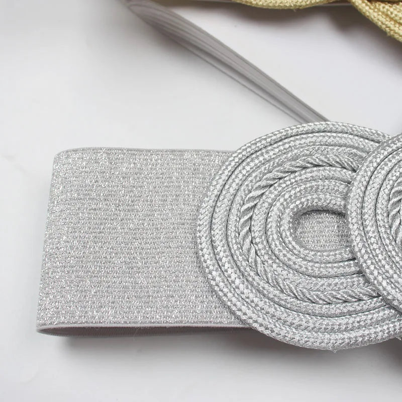 Women's Runway Fashion Vintage Elastic Cummerbunds Female Dress Corsets Waistband Belts Decoration Wide Belt R1939