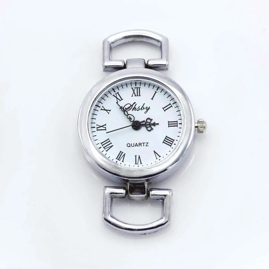 Cabezal de reloj plateado con personalidad DIY Shsby, números romanos, esfera circular, núcleo de reloj, accesorios para correas de reloj, venta al por mayor