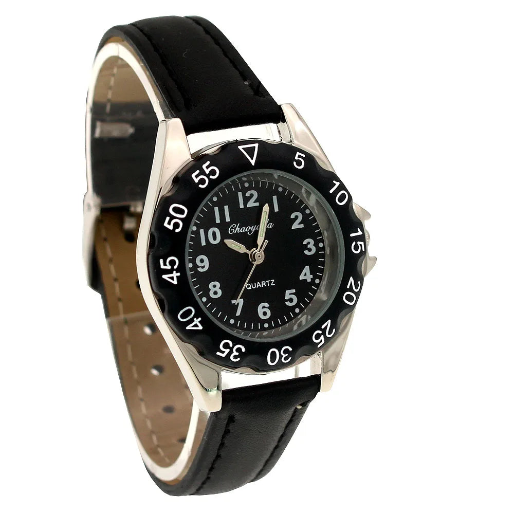 Reloj de pulsera de cuero con diseño de unicornio para niños y niñas, reloj informal de moda para aprender la hora